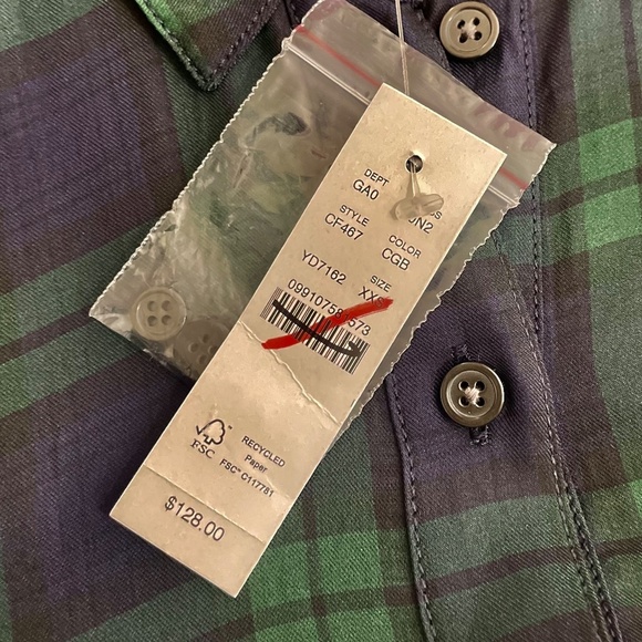 NWT!! J. CREW Drapey Button-Up Shirt Black Watch Tartan Plaid XXS XX-Small - Picture 13 of 15